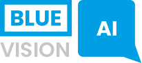 blue vision ai logo words
